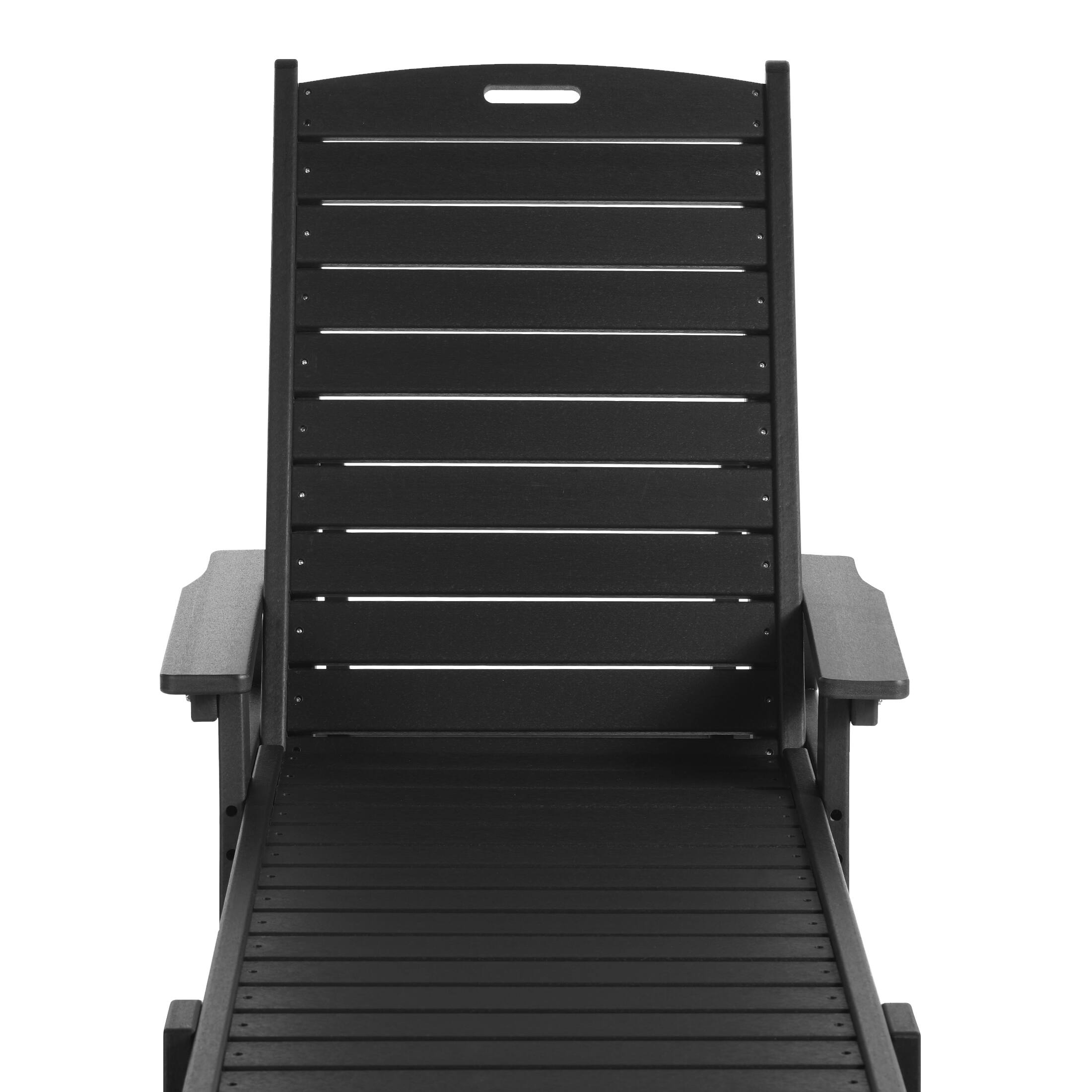 Alt View 2. WestinTrends - WestinTrends Malibu Poly Reclining Chaise Lounge - Black.