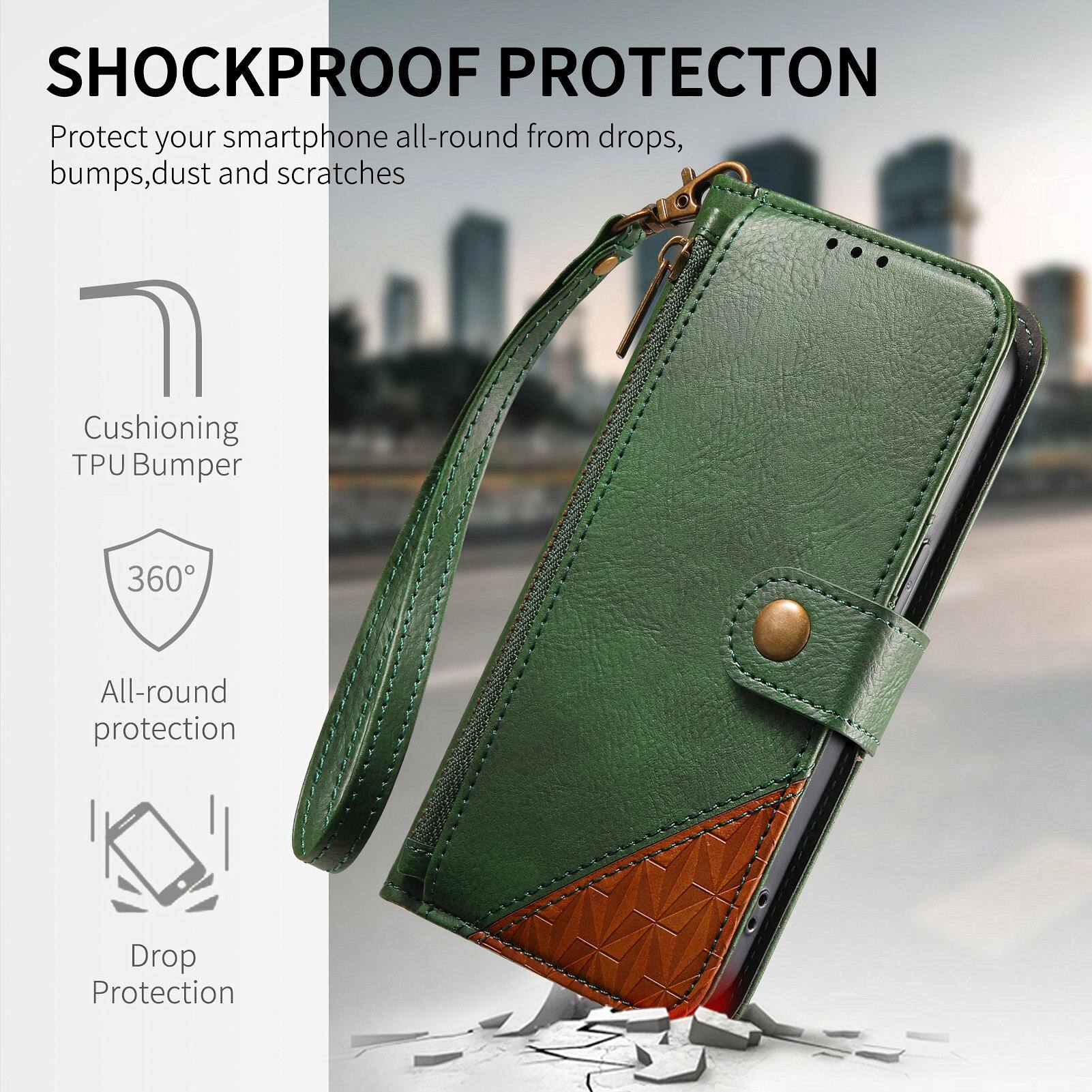 SHOCKPROOF PROTECTION  
Protect your smartphone all-round from drops, bumps, dust and scratches  

Cushioning TPU Bumper  
360° All-round protection  
Drop Protection