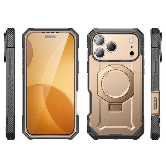 Back. SUPCASE - UB Grip Pro MagSafe Case for iPhone 17 Pro Max – Sleek Protection + HD Tempered Glass Screen Guard - Gold.