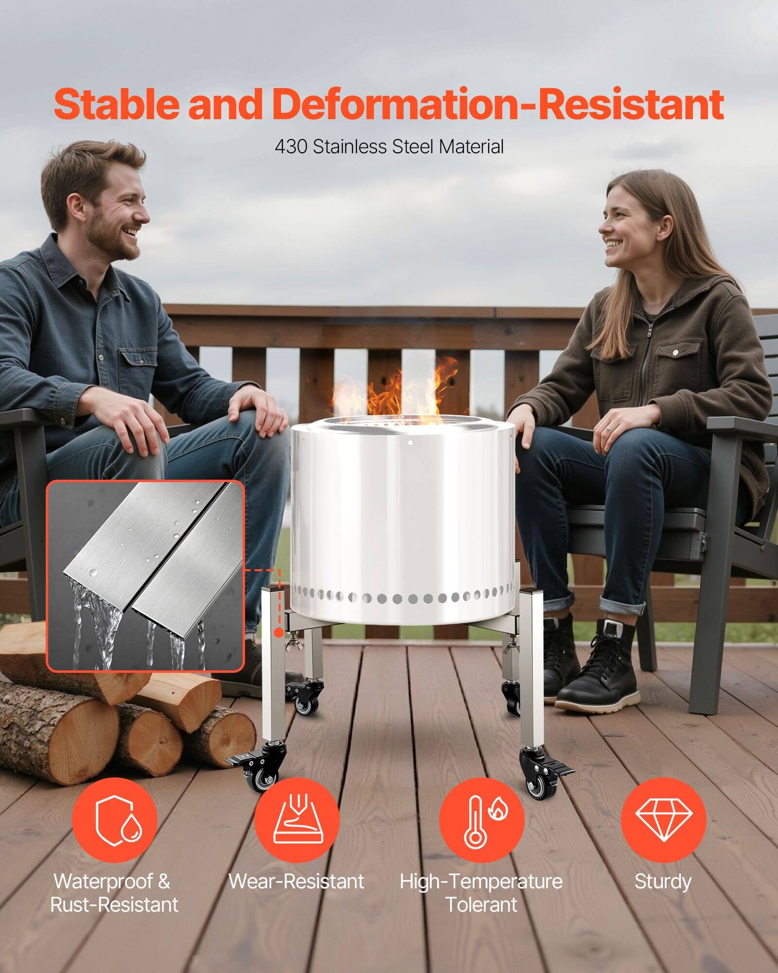 Stable and Deformation-Resistant  
430 Stainless Steel Material  

Waterproof & Rust-Resistant  
Wear-Resistant  
High-Temperature Tolerant  
Sturdy