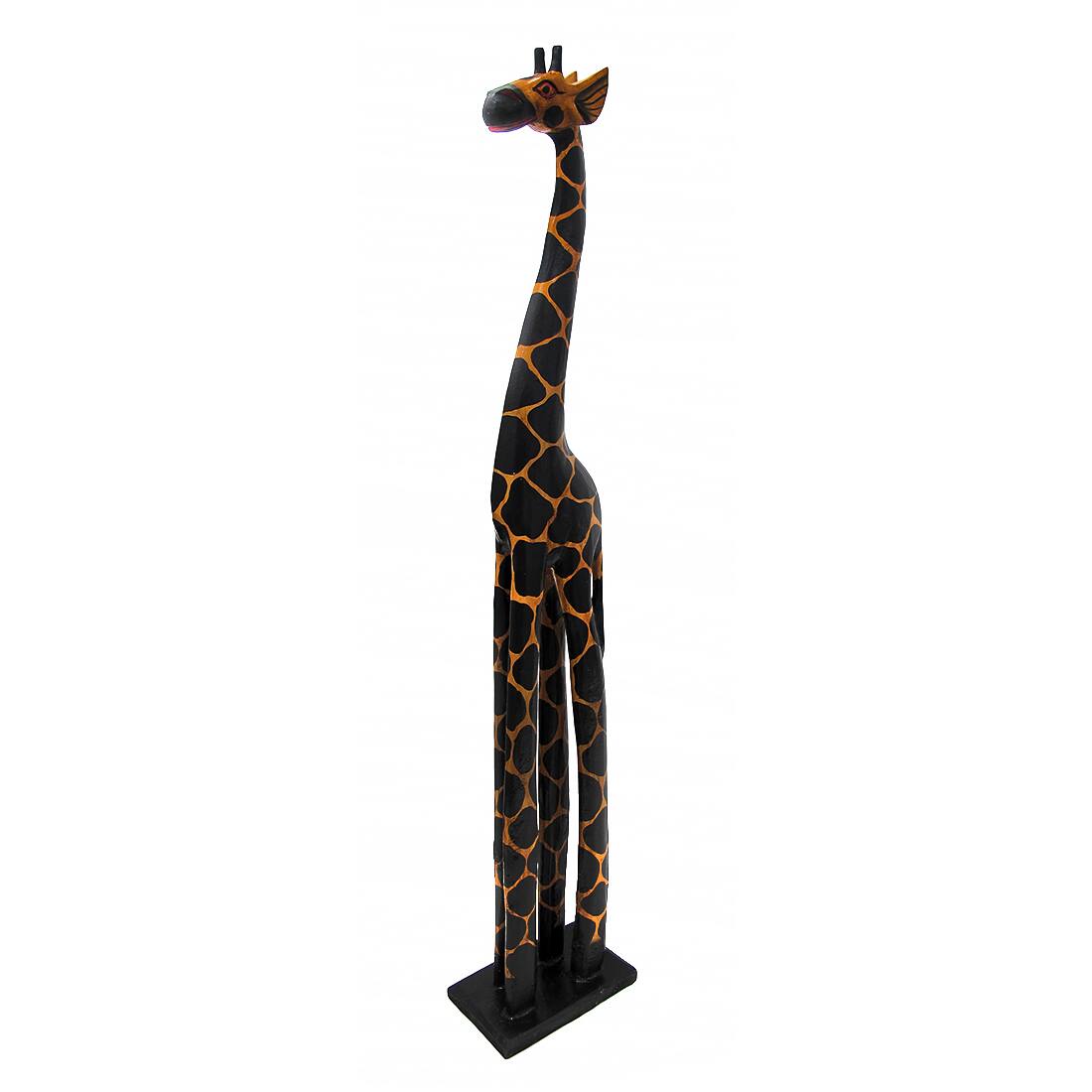 Alt View 1. Zeckos - 39 Inch Hand Carved Wooden Giraffe Sculpture Safari Home Decor Figurine Statue - Brown.