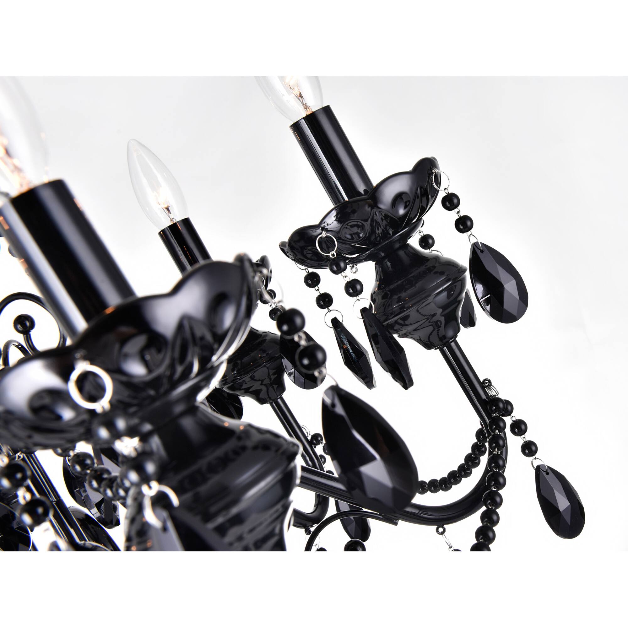 Alt View 1. CWI Lighting - Keen 6 Light Up Chandelier With Black Finish - Black.