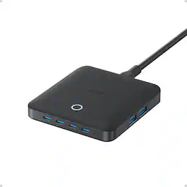 Anker - Nano Charging Station, 130W Fast Charging, 6-Port Slim USB C Charger with 4 USB C, 2 USB A Ports, Compact