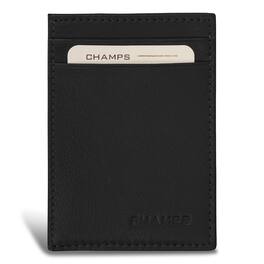 Champs - Onyx Collection Leather Mag Hybrid Card Holder - Black