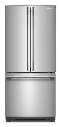 Front. KitchenAid - 20 Cu. Ft. French Door Refrigerator with PrintShield Finish and Interior Dispense - PrintShield Stainless.