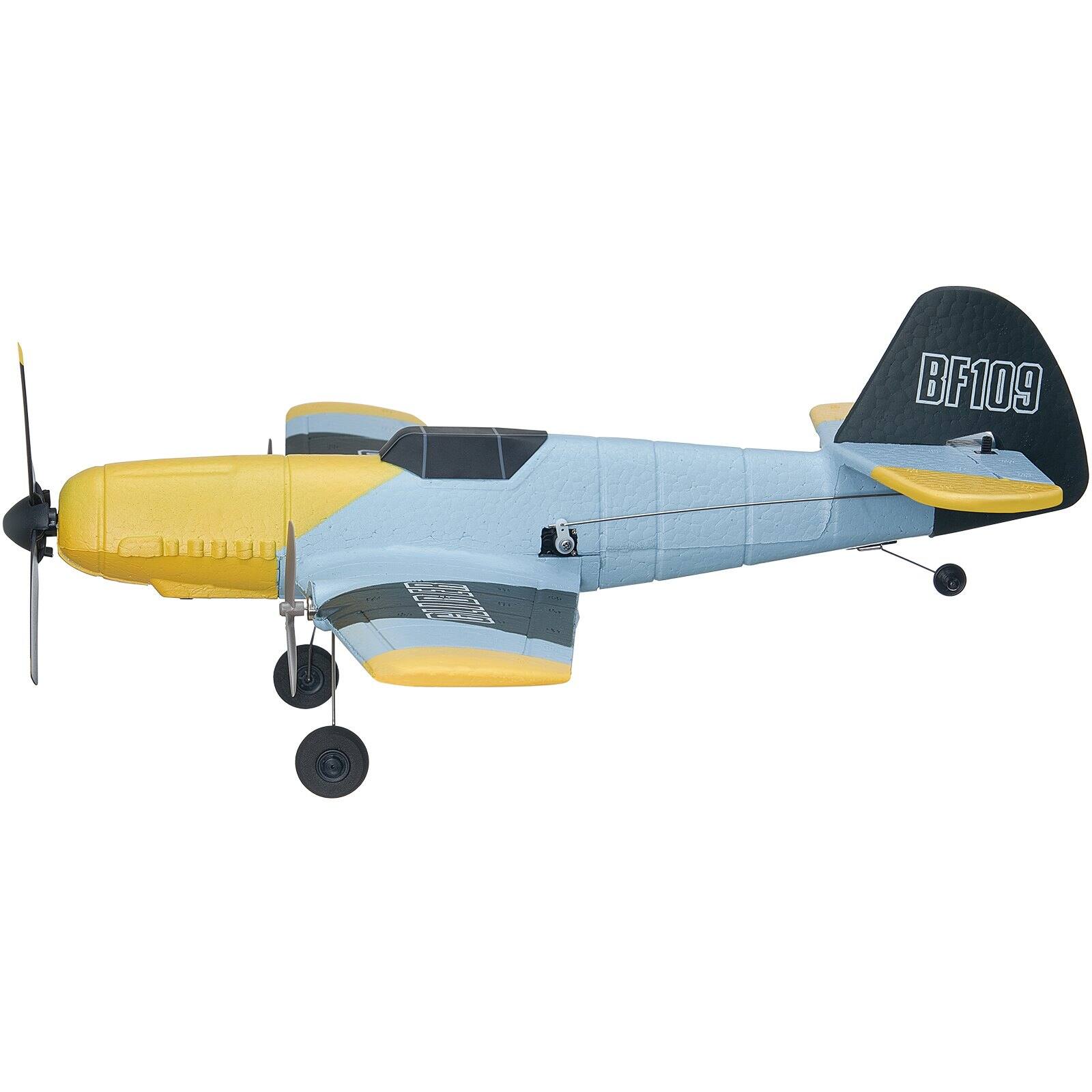 Front. SKONYON - RC Airplane 3-Channel with Gyro Stabilizer Ready to Fly - Blue+Yellow+Black.