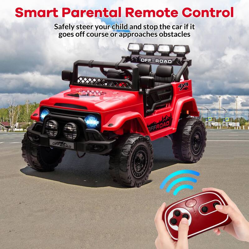 Smart Parental Remote Control  
Safely steer your child and stop the car if it goes off course or approaches obstacles
