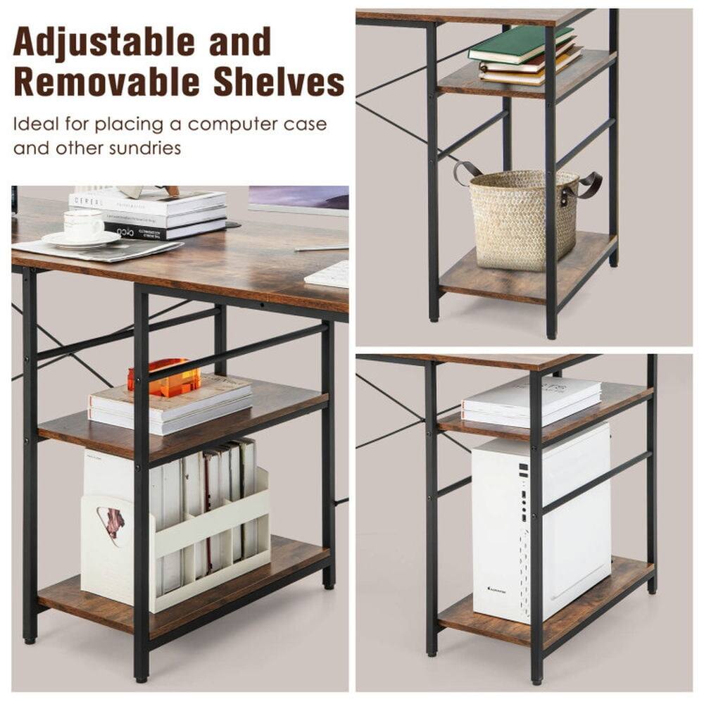 Adjustable and Removable Shelves  
Ideal for placing a computer case and other sundries