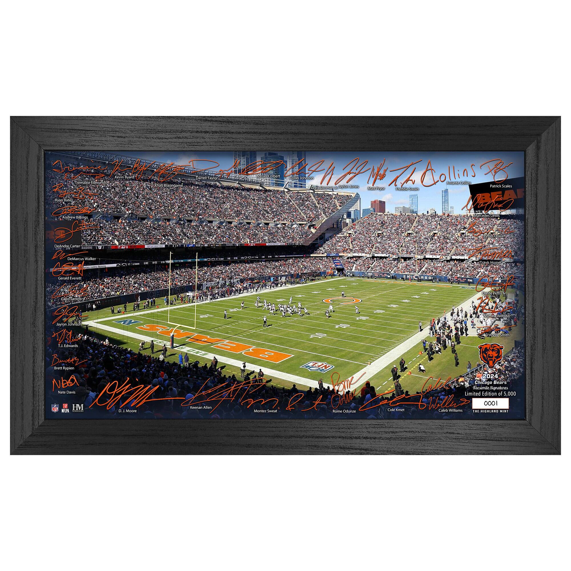Chicago Bears 12" x 20" 2024 Signature Gridiron Panoramic Framed Photo