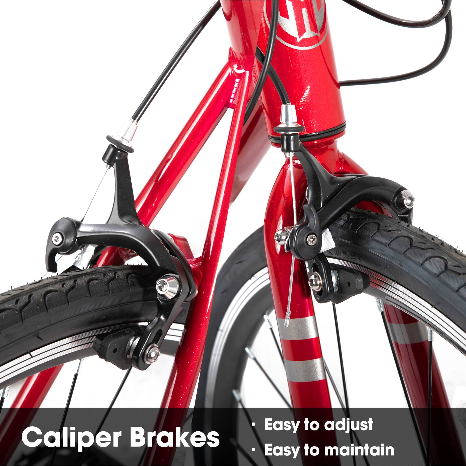 Caliper Brakes  
- Easy to adjust  
- Easy to maintain