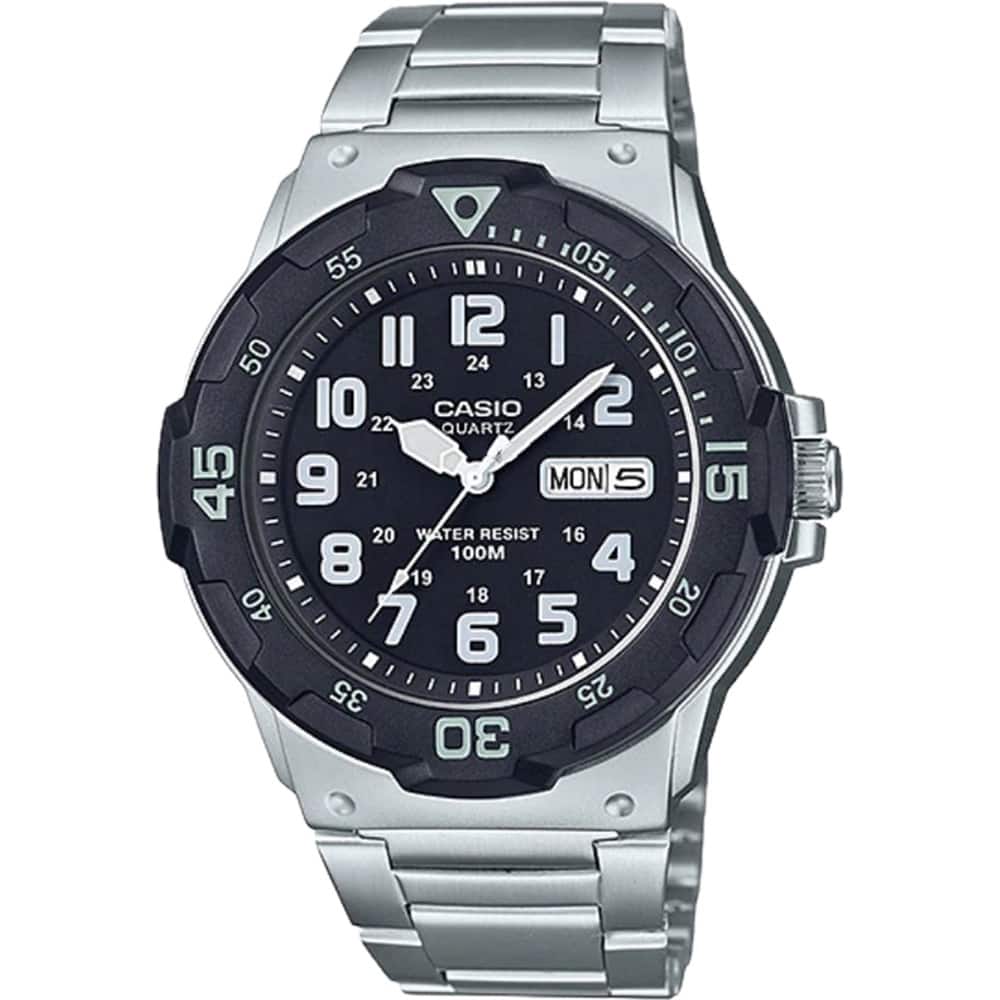 Casio - Men's Stainless Steel Water-Resistant Analog Watch with Dial - MRW-200HD-1B - Black