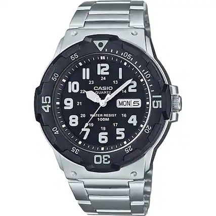 55 105 11 12 I 110, 50 24 23 13 10 22 CASIO 14 2 QUARTZ 45 9 21 MON 5 5 20 WATER RESIST 16 8 100M 4 19 17 18 20 40 7 5 6 35 25 30