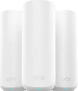 NETGEAR - Orbi 370 Series WiFi 7 Mesh System, 5 Gbps, Up to 6,000 sq ft., 3 Pack - White