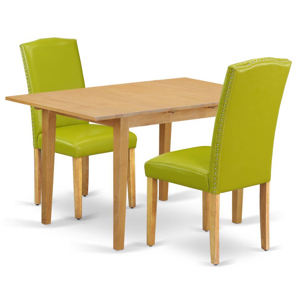 Back. East West Furniture - Dining Room Set Oak - Brown.