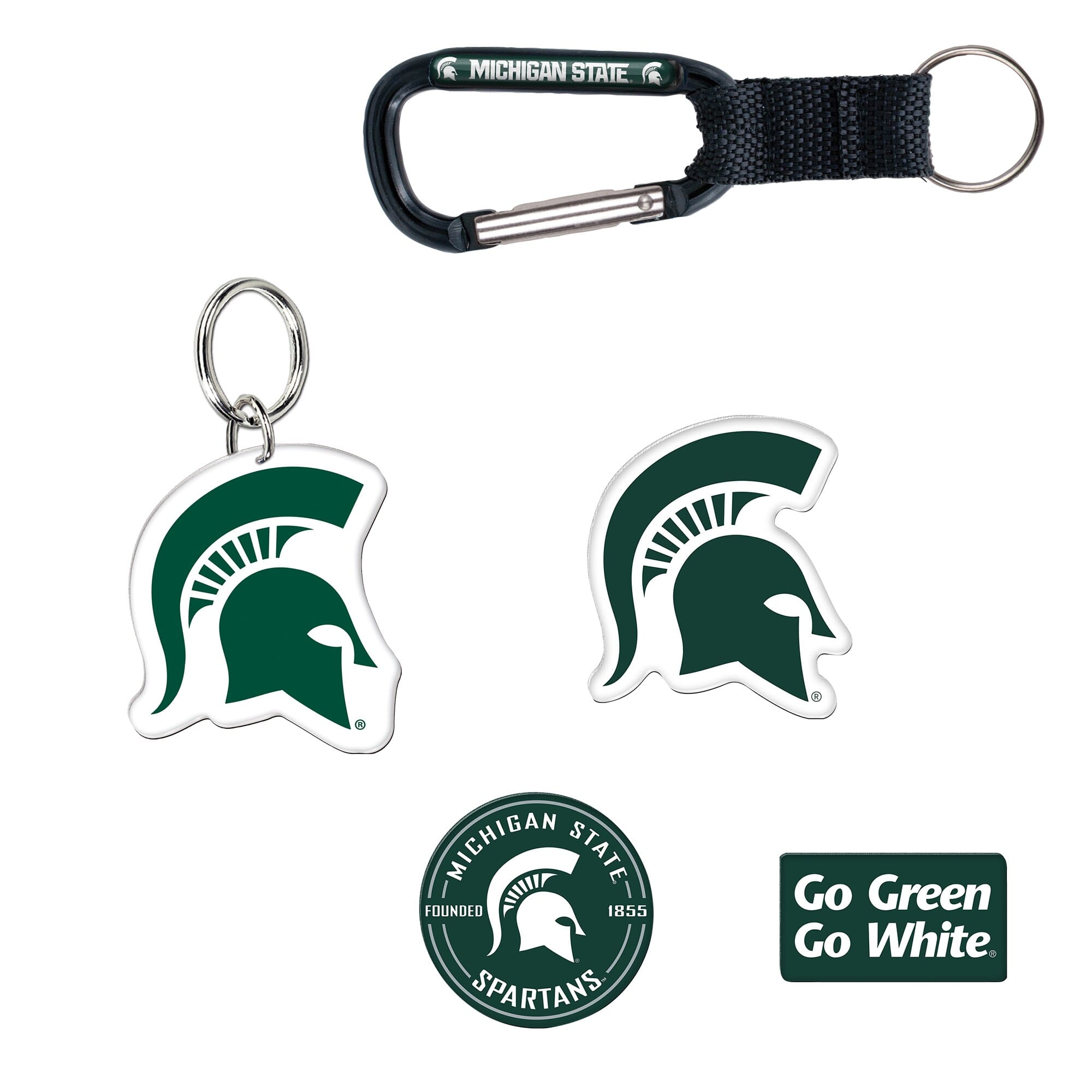 MICHIGAN STATE  
MICHIGAN STATE FOUNDED 1855  
SPARTANS  
Go Green Go White
