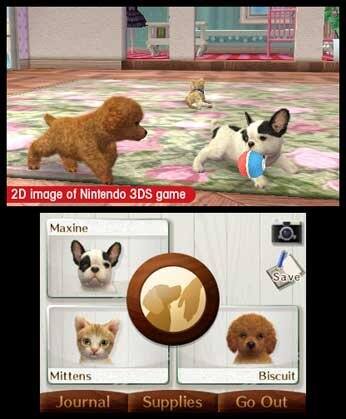 2D image of Nintendo 3DS game

Maxine  
Mittens  
Biscuit

Journal  
Supplies  
Go Out