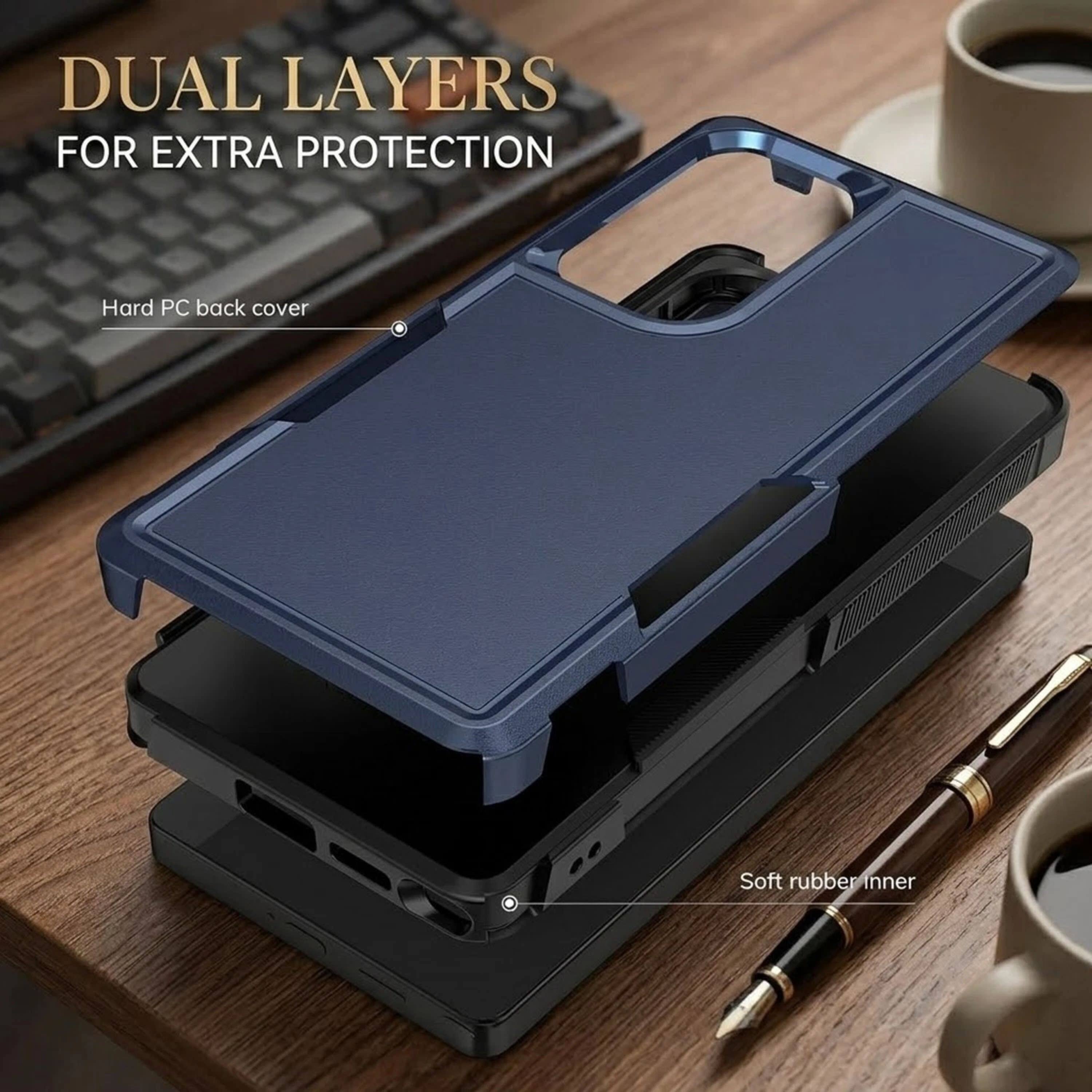 DUAL LAYERS FOR EXTRA PROTECTION

Hard PC back cover

Soft rubber inner