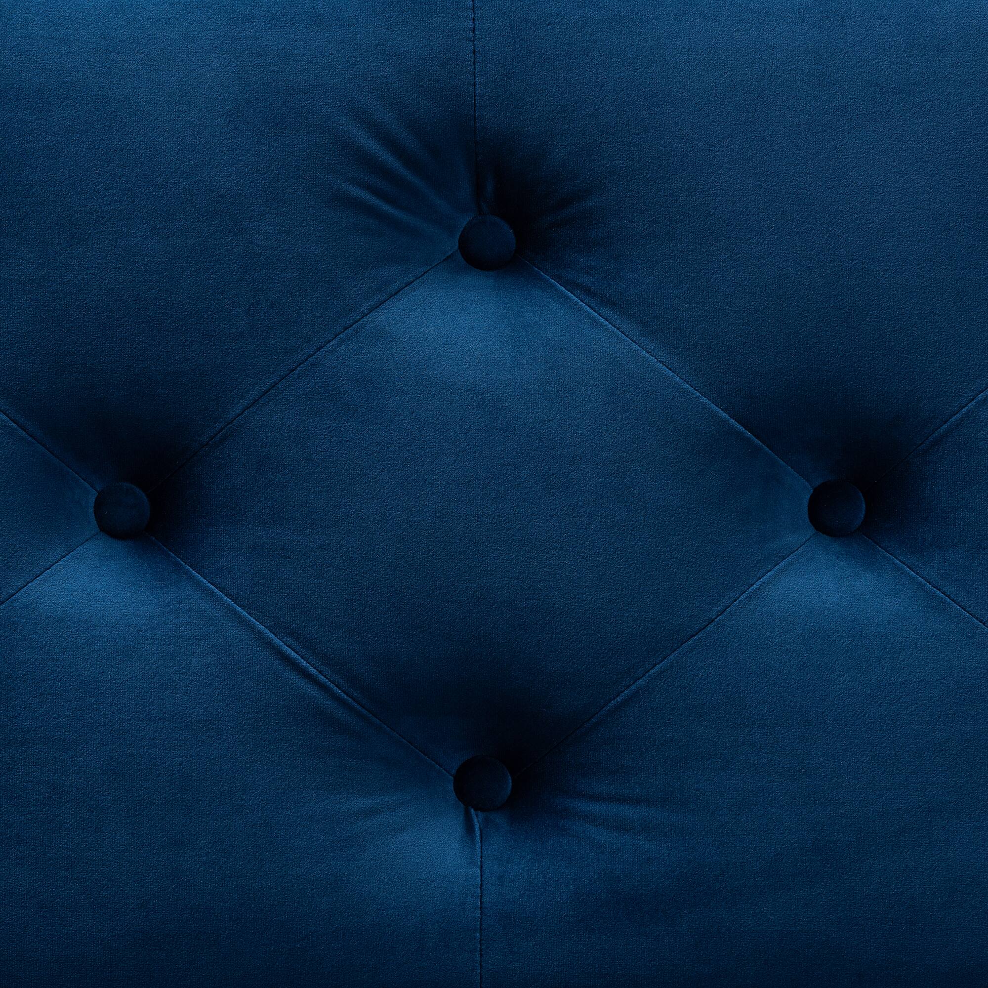 Alt View 2. Baxton Studio - Hannah Modern and Contemporary Velvet Fabric Upholstered Button-Tufted Storage Ottoman Bench - Navy Blue/Brown.