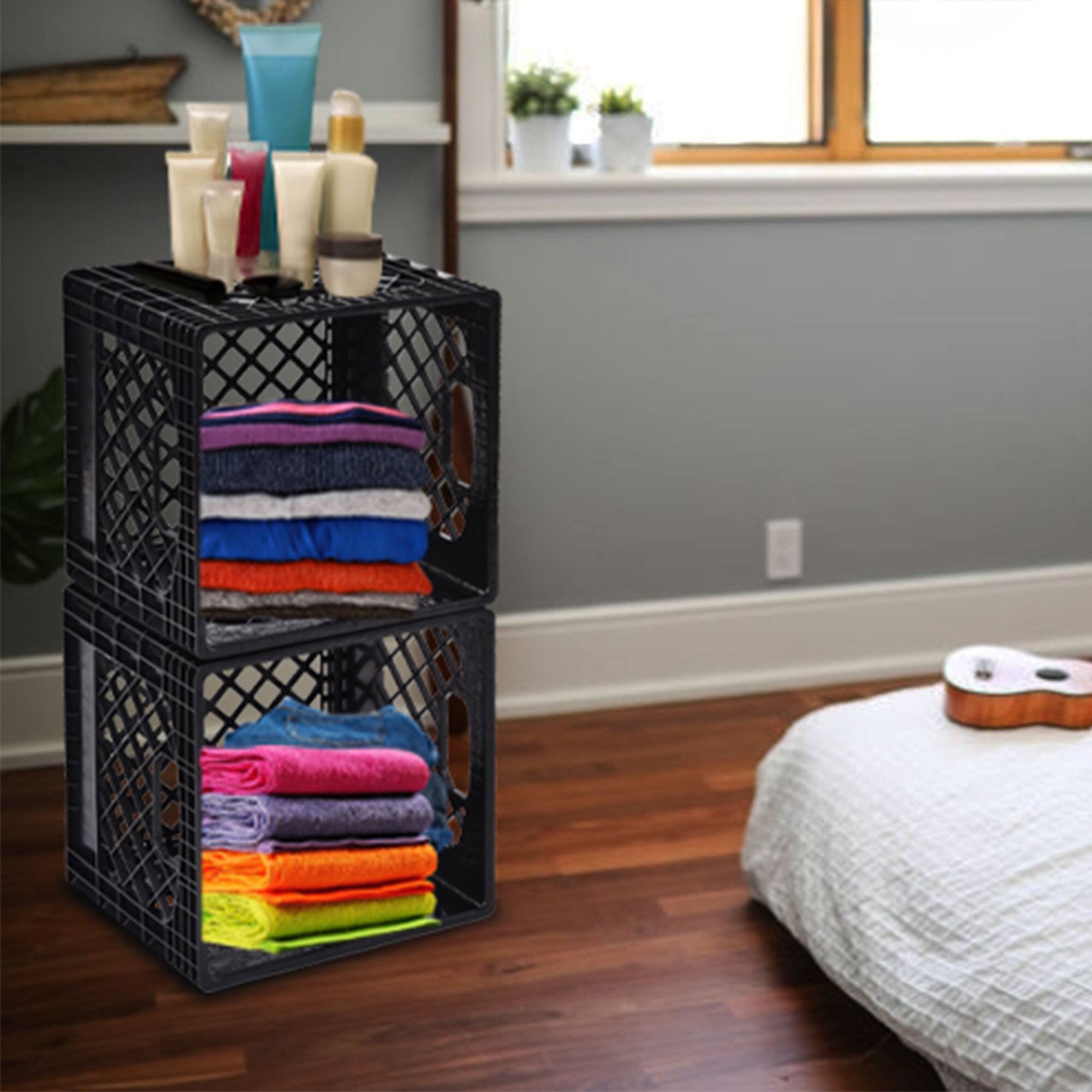 Alt View 3. Juggernaut Storage - Juggernaut Storage Crate for Office Storage & Classroom Organization, 2-Pack - Black.