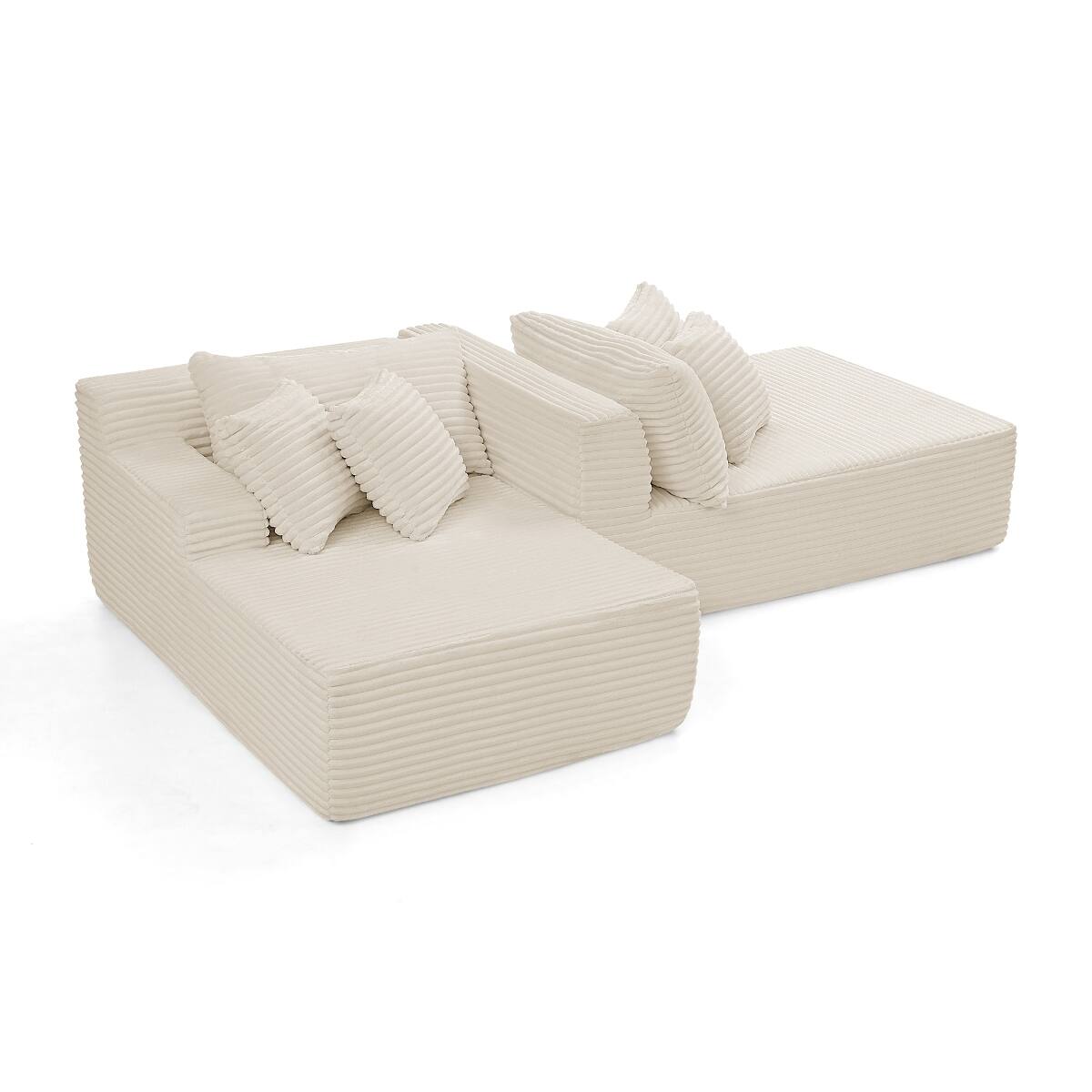 Alt View 8. Ropilly - Ropilly 2 Seater Lounge Sofa, Velvet Lounge Chair with High Density Foam, No Assembly Beige Sofa for Living Room - Beige.