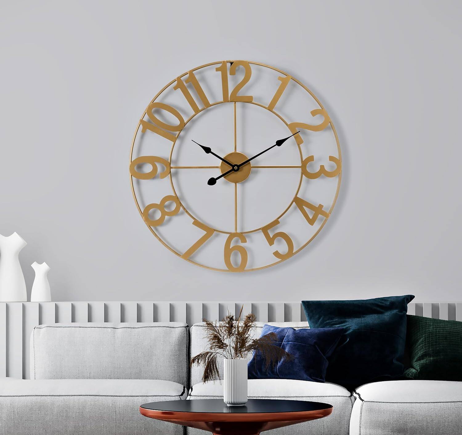 Sorbus - Large Wall Clock for Living Room Decor, 24 inch Wall Clock Decorative, Battery Operated Analog Large Clock - Gold