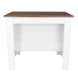 TuHome - Cala Kitchen Island, Four Legs, Three Shelves, White and Walnut - White, Walnut
