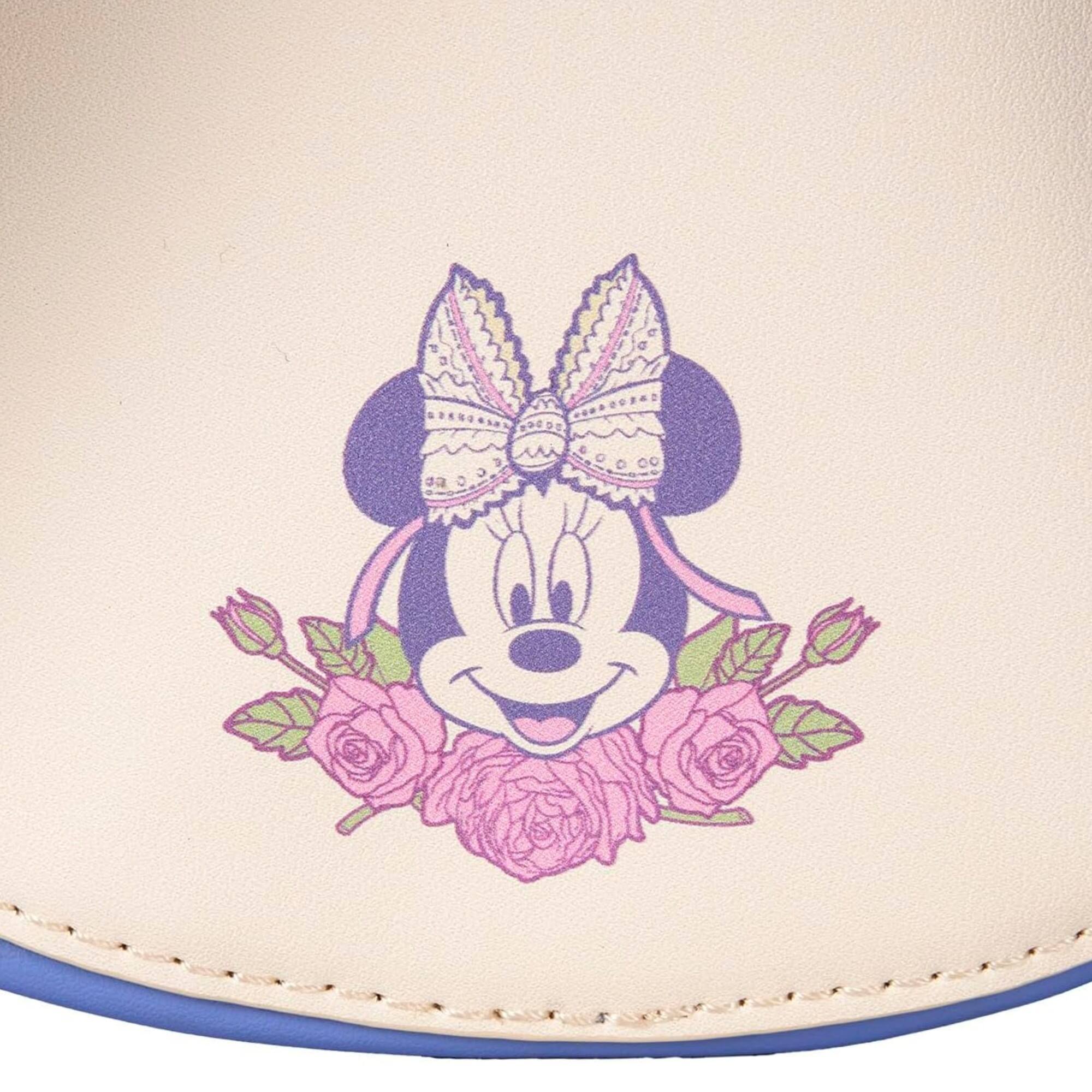 Alt View 4. LoungeFly - Loungefly Disney Minnie Floral and Lace Round Pink Mini Backpack - Multicolored.