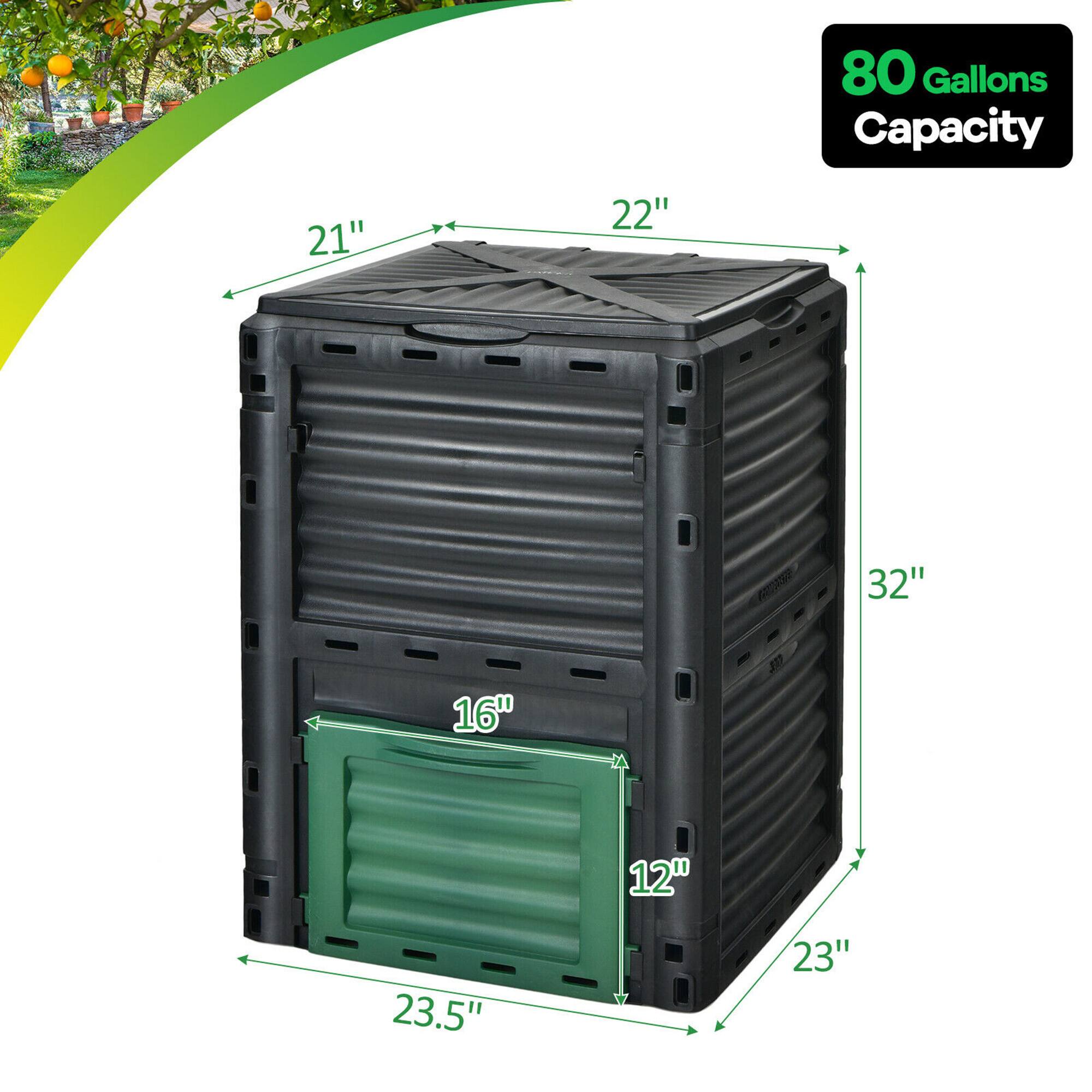 80 Gallons Capacity  
21" x 22" x 32"  
16" x 12" x 23.5"  
23"