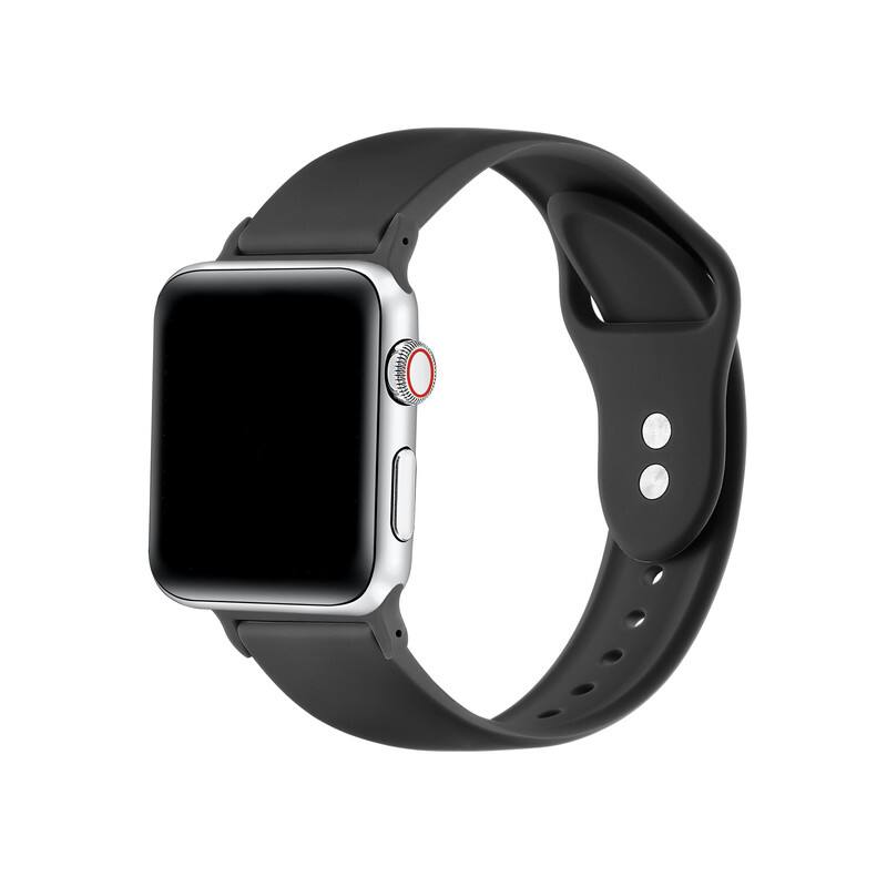 Front. Posh Tech - Silicone Band for Apple Watch - Black.