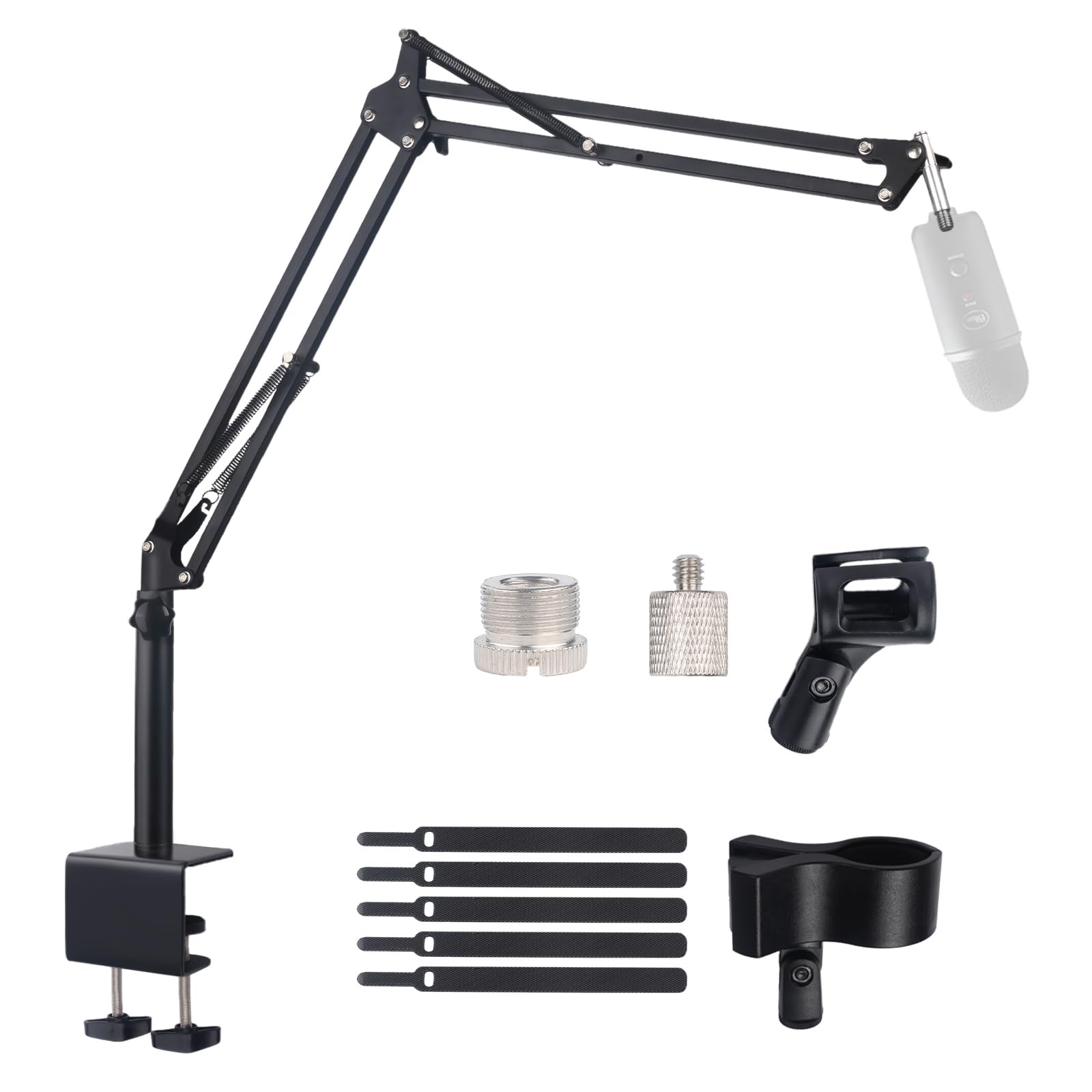 Front. Fabibe - Microphone Stand Mic Boom Arm For Blue Quadcast Solocast Nano Snowball Sm7b Q2u Fifine K669b And Other Mics... - Default.