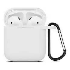 Front. Entronix - Entronix Soft-Touch Silicone Case for AirPods 1st and 2nd Generation - White.