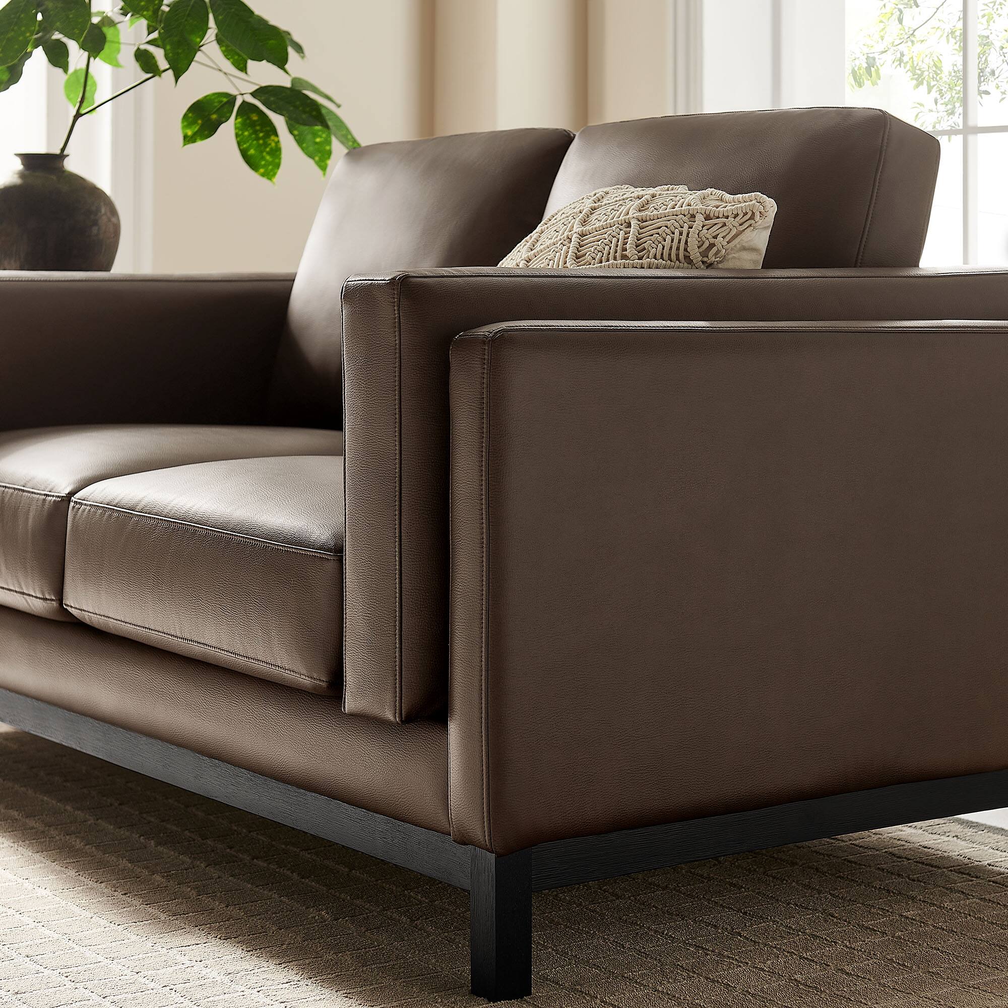 Alt View 9. Modway - Roscoe 63 inch Vegan Leather Loveseat by Modway - Espresso.