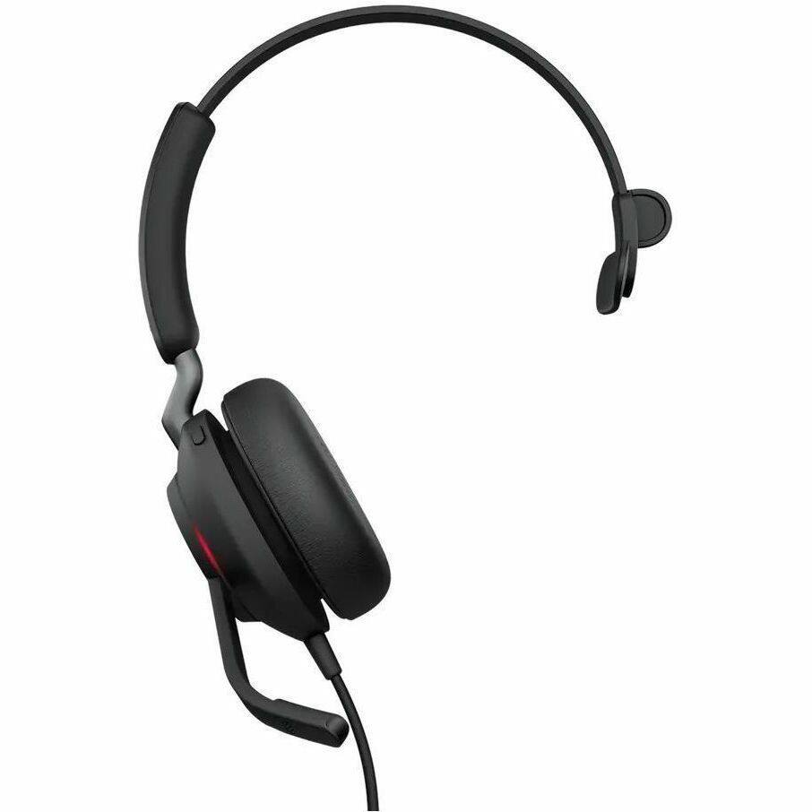 Alt View 2. Jabra - Jabra Evolve2 40 SE Headset - Microsoft Teams Certification - Mono - USB Type A, USB Type C - Wired - 20 Hz to 20 kHz - Red.