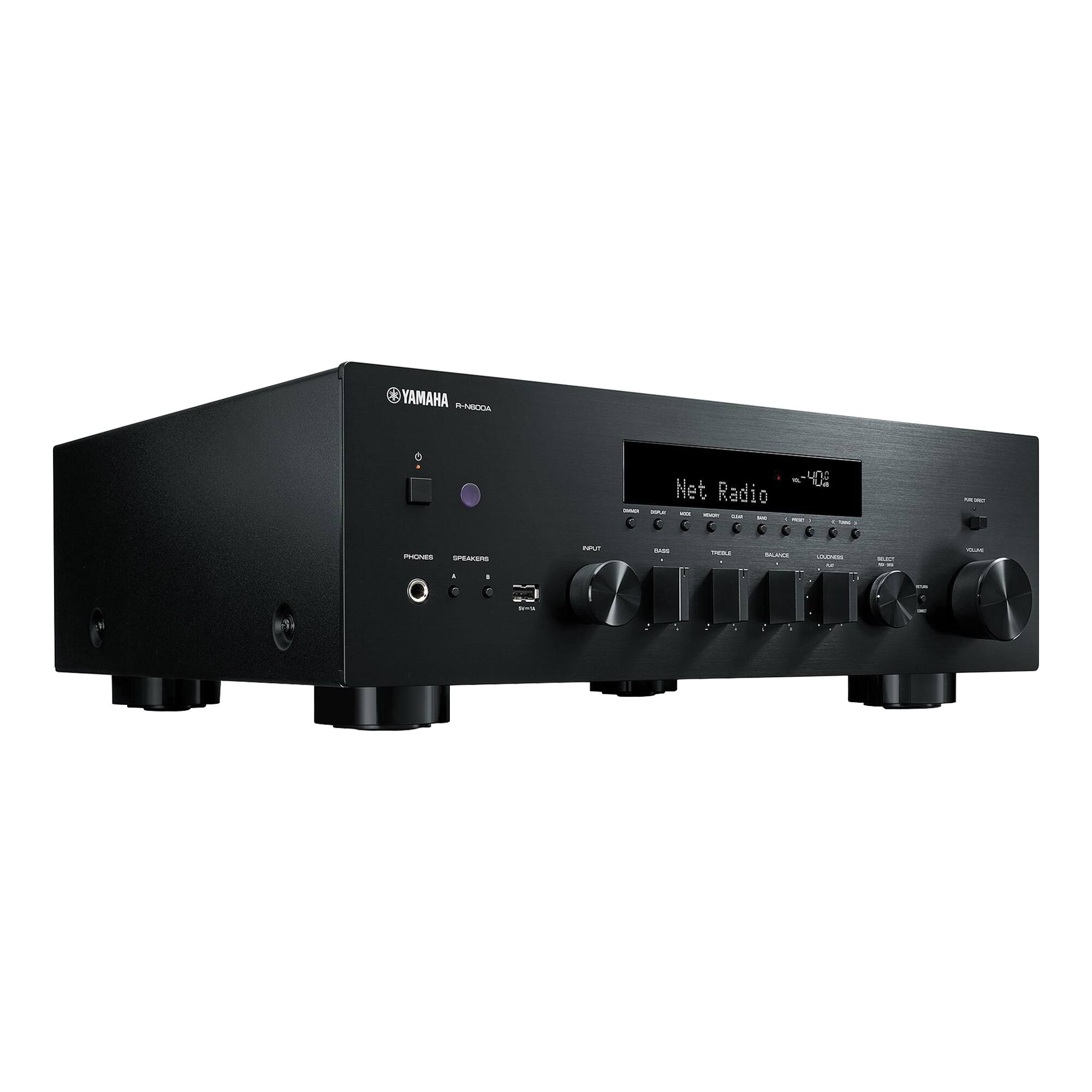 Angle. Yamaha - Bluetooth 120-Watt 2.0-Channel Network Stereo Receiver with Remote - Black.