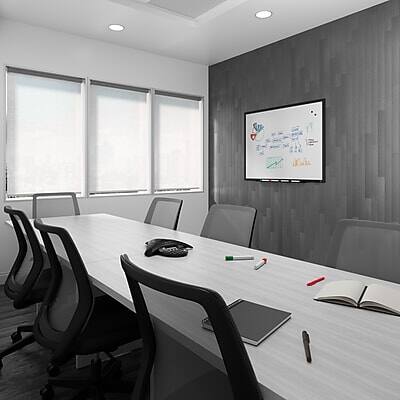 Alt View 2. TRU RED - Magnetic Porcelain Dry Erase Board, 4' x 3' - Black Frame.