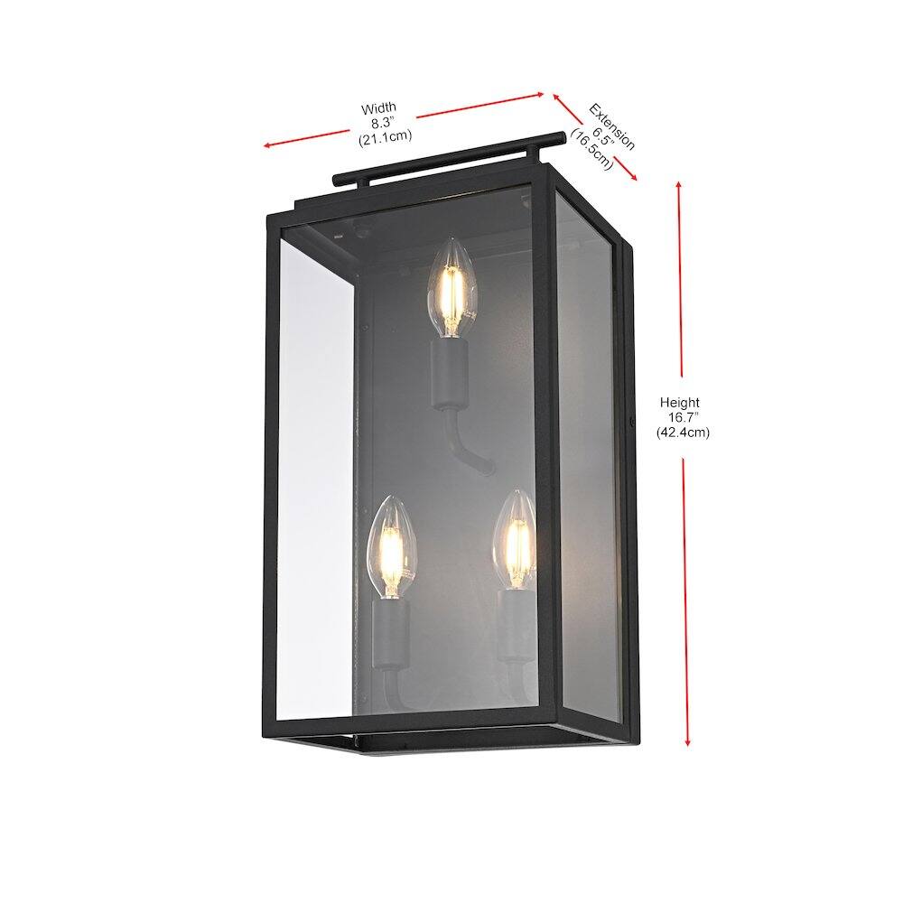 Width 8.3" (21.1cm)  
Extension 6.5" (16.5cm)  
Height 16.7" (42.4cm)