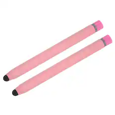 Front. Unique Bargains - 2pcs Hexagon Crayon Stylus Pen, 4.7″ Universal Capacitive Stylus for All Touch Screen Devices - Pink.