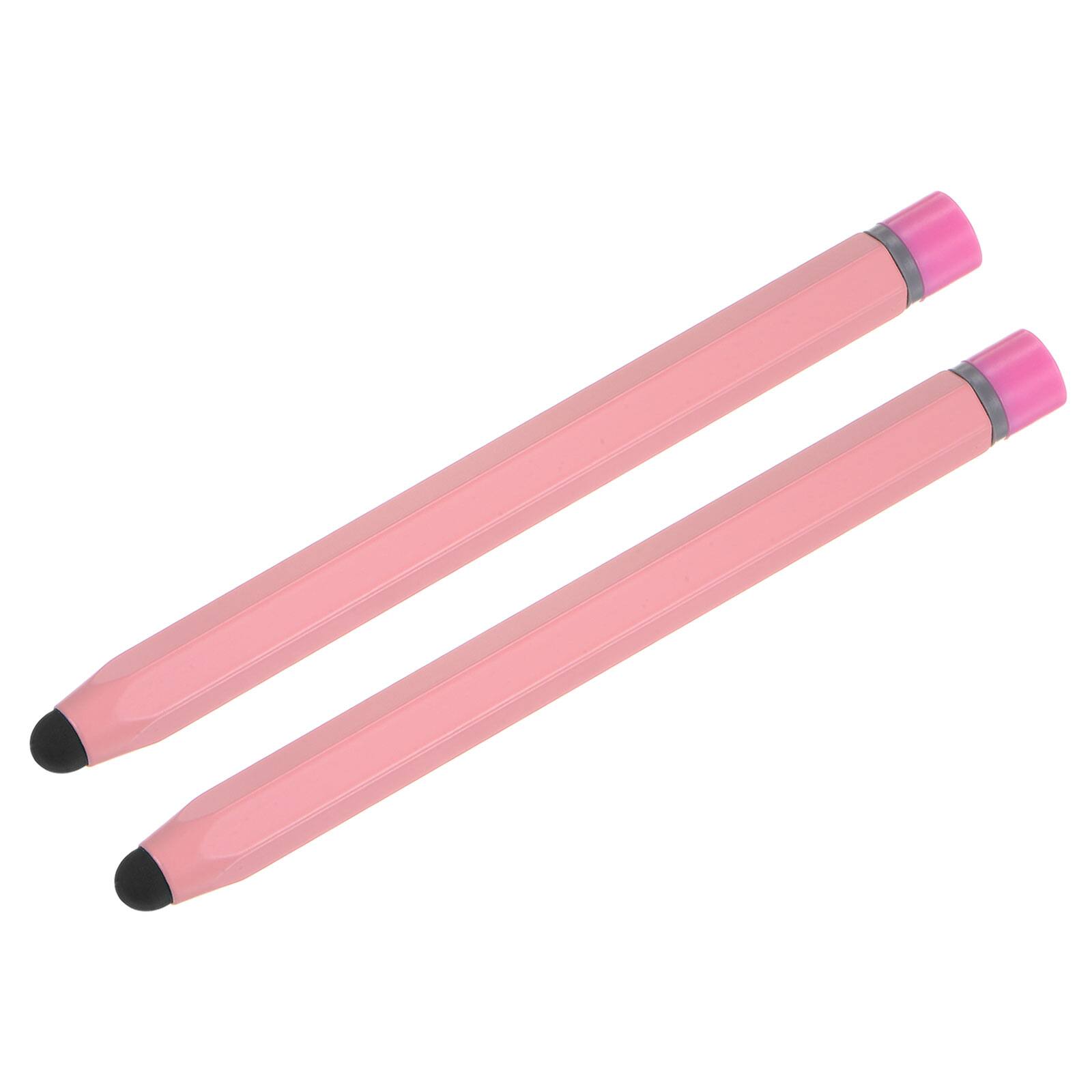 Front. Unique Bargains - 2Pcs Hexagon Crayon Stylus Pen, 4.7″ Universal Capacitive Stylus for All Touch Screen Devices - Pink.