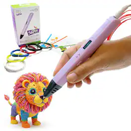 myFirst - 3dPen Artist - 3D Pen Starter Kit with 6 Colours Filaments, Design Template, Arts & Craft - Purple