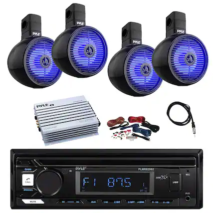 PYLE PYLE PYLE PYLE PYLE O MATEINE anI WWTTS PLURAAHR /SAC CALL BNDAMS IR PYLE FI I > 30 PLMRB29B2 sOw 875 : BT C 4 USB MIC AUX MUTE H M CLK 1 HI 2 INT 3 RPT 4 SDM . 3-10 . +10