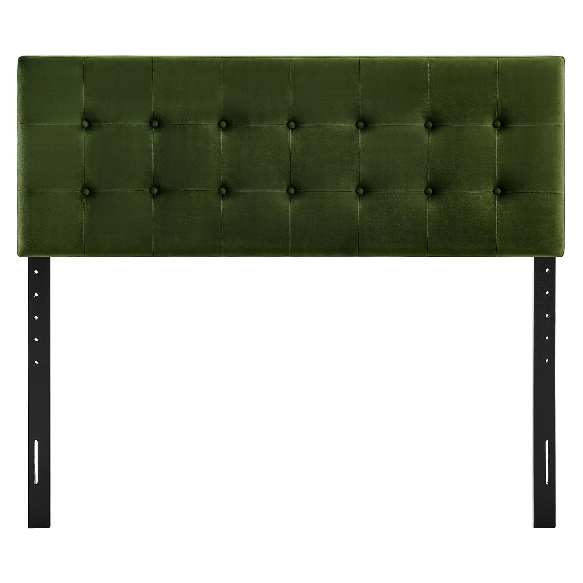 Alt View 2. Modway - Emily Stain-Resistant Performance Velvet Full Size Headboard - Moss Green.