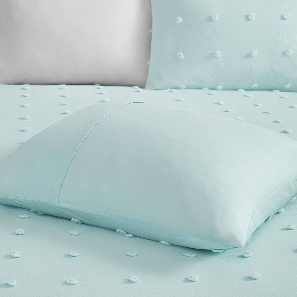 Alt View 2. Gracie Mills - Gracie Mills Caius Playful Elegance Cotton Jacquard Pom Pom Comforter Collection - Aqua.