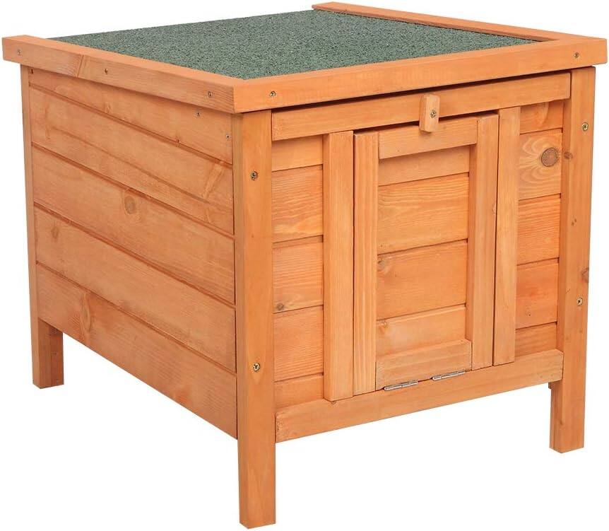 Alt View 4. Winado - 20in Wooden Waterproof Rabbit Hutch Chicken Coop, Hen House, Pet Cage with Openable Roof for Small Animal Outdoor Garden - Natural Wood.