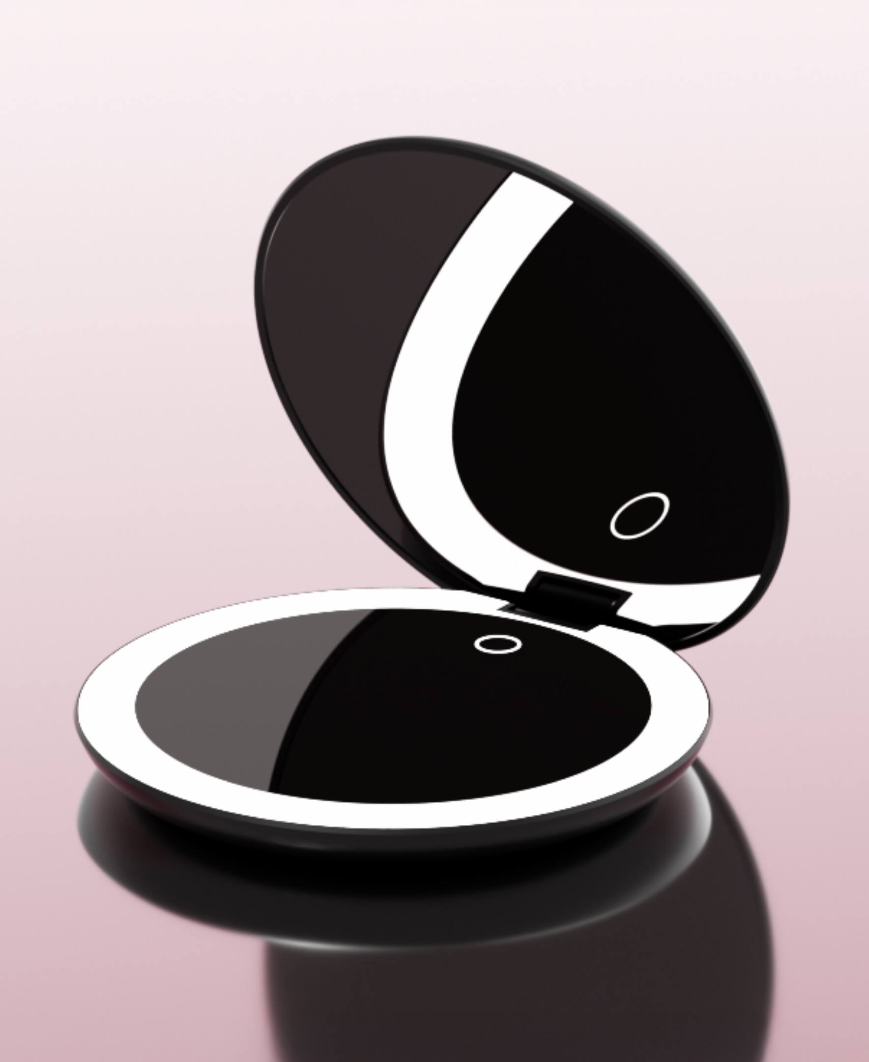 Angle. fancii - Taylor LED Compact Mirror - Black (Charcoal Chic).