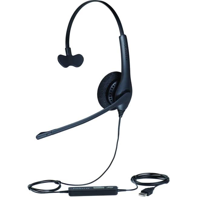 Jabra - BIZ 1500 Headset - Mono - USB - Wired - 32 Ohm - 20 Hz to 6.80 kHz - Over-the-head - Monaural - Supra-aural - 7.55 - Black