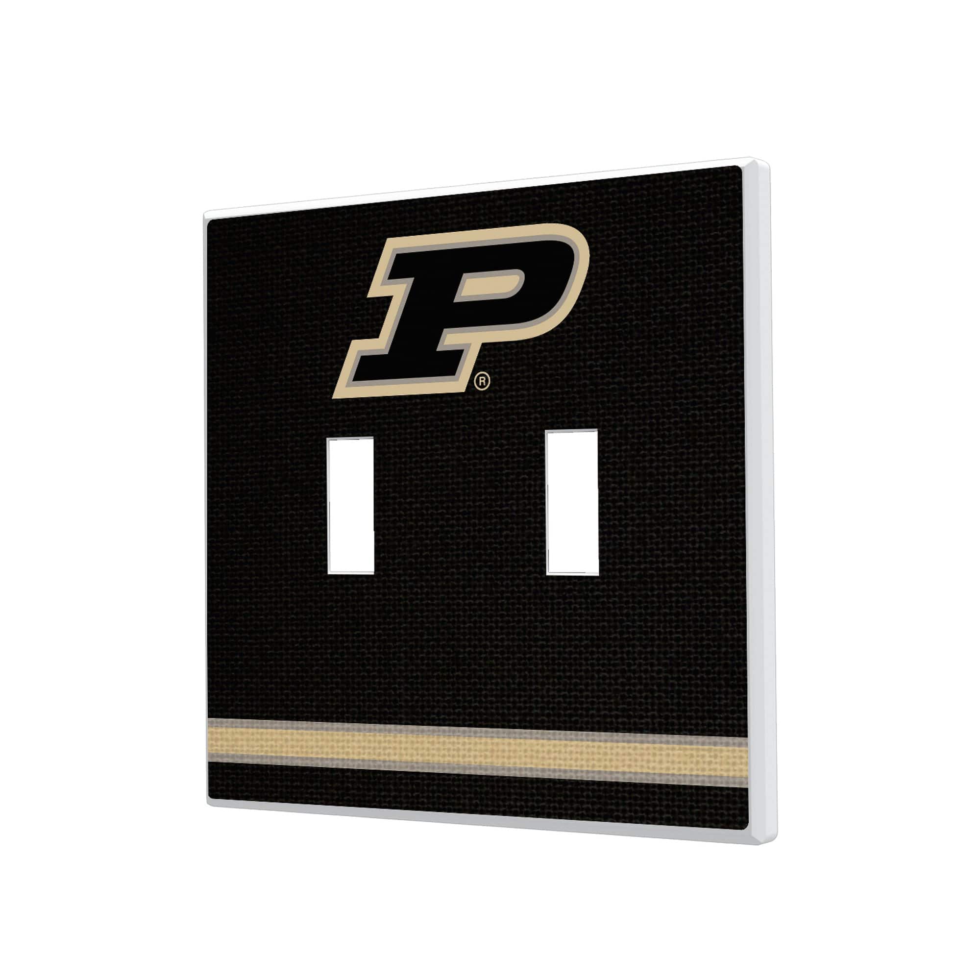 Keyscaper - Purdue Boilermakers Stripe Design Double Toggle Light Switch Plate - Multicolor