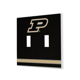 Keyscaper - Purdue Boilermakers Stripe Design Double Toggle Light Switch Plate - Multicolor