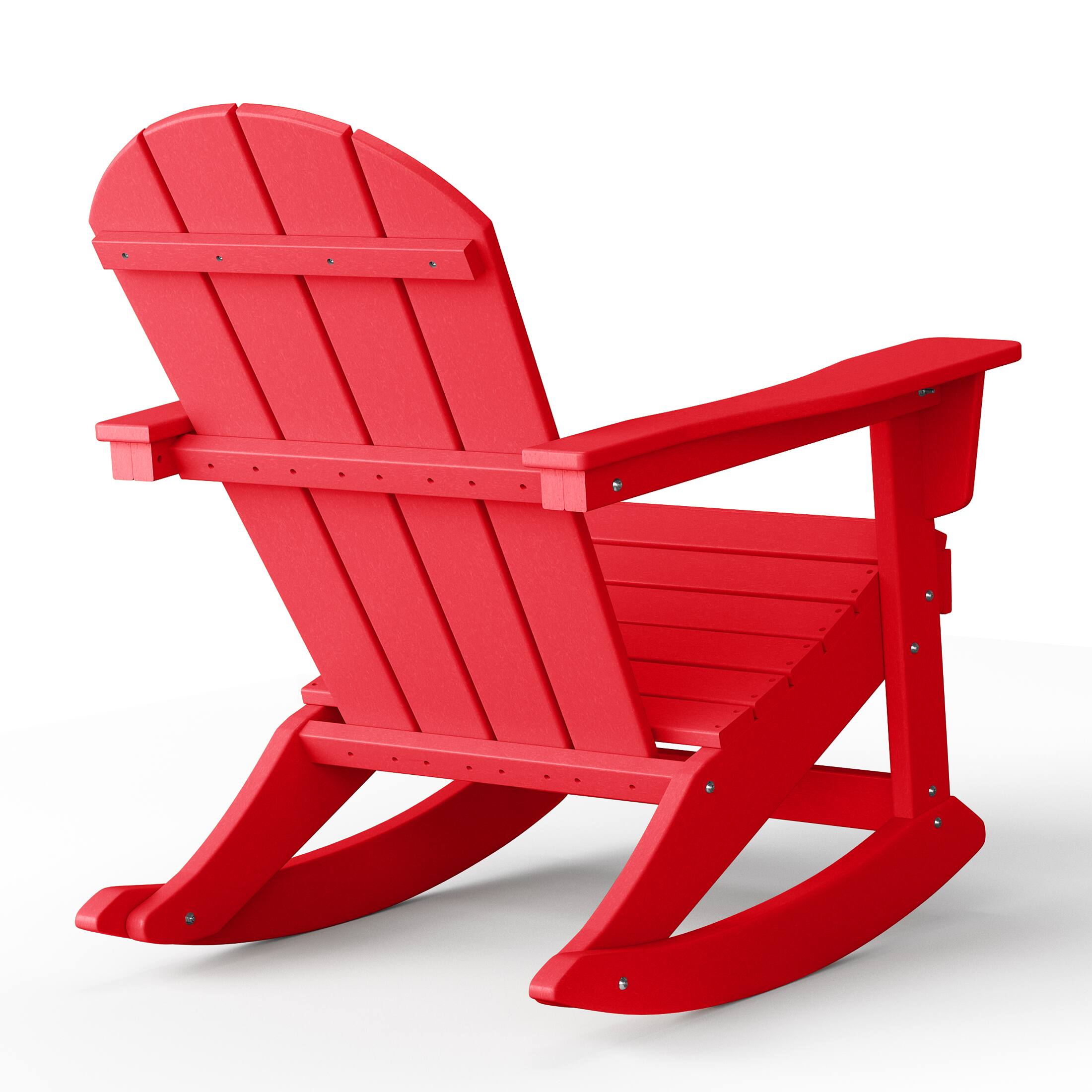 Alt View 1. WestinTrends - WestinTrends Malibu Outdoor / Patio Poly Adirondack rocking chair - Red.