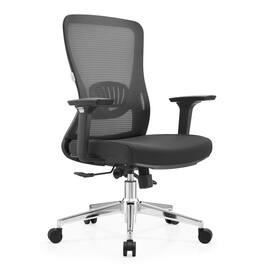 LeisureMod - Adorit Office Chair Ergonomic Mid-Back Mesh Computer Chair with Swivel & Tilt – Comfortable Desk Chair - Black