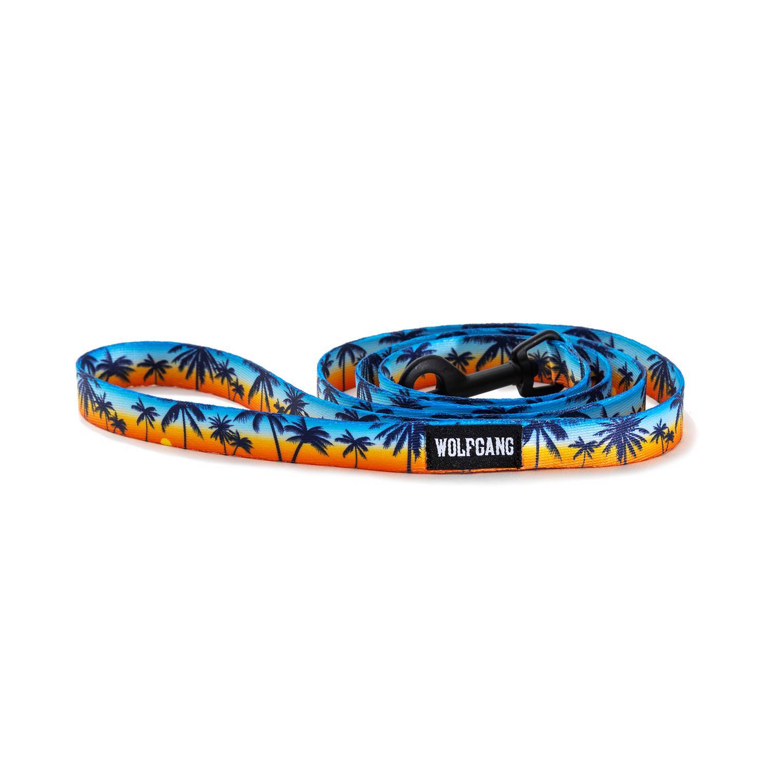 Front. WOLFGANG PET - Wolfgang Multicolored Sunset Palms Polyester Dog Leash Small/Medium - Multicolored.
